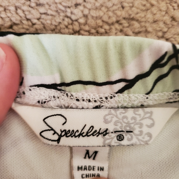 Women's M Green and Black Flower Flowy Dress - Picture 4 of 4